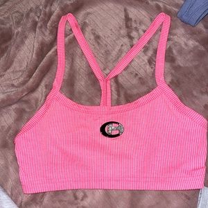 pink crop top